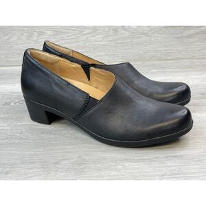 Dansko Camdyn Burnished Women's 12 Black Clog Nubuck Shoes Arch Support Casual